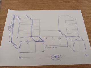 Mueble de oficina con estanterias