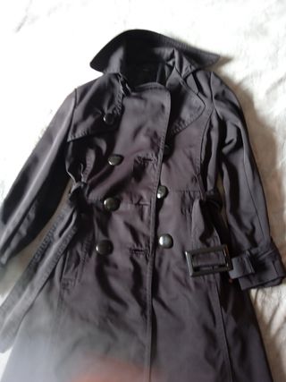 Gabardina zara marrón oscuro 