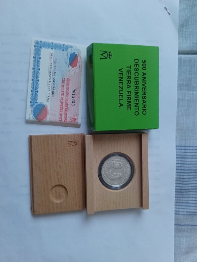 3 euros del 1998 500 aniversario de Venezuela