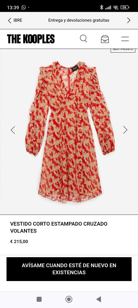 Vestido The Kooples talla 2