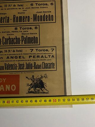 CARTEL DE TOROS FERIA DE SEVILLA DE 1963