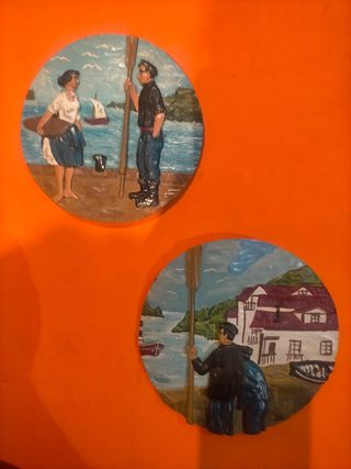 Artesanías pared motivos vascos.