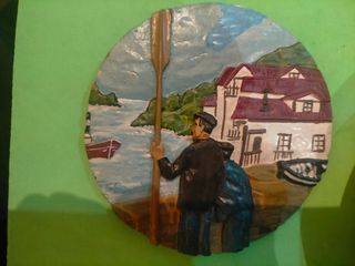 Artesanías pared motivos vascos.