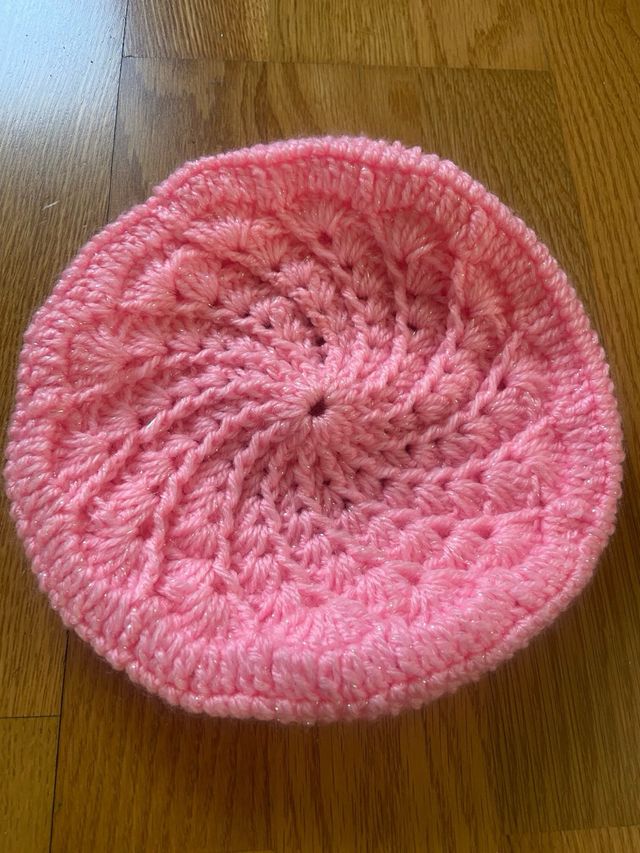 boina hecha a mano Rosa