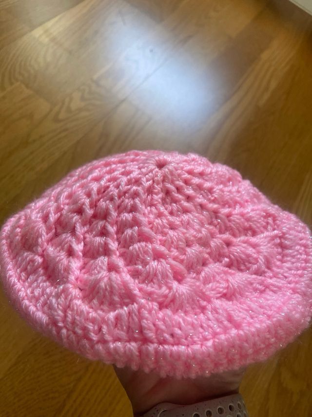 boina hecha a mano Rosa