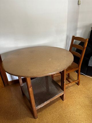Mesa camilla mas falda de cuadros
