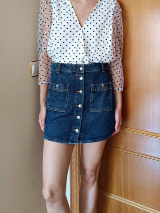 Falda corta vaquera Pull & Bear