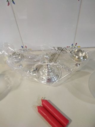 Candelabro bañado en plata