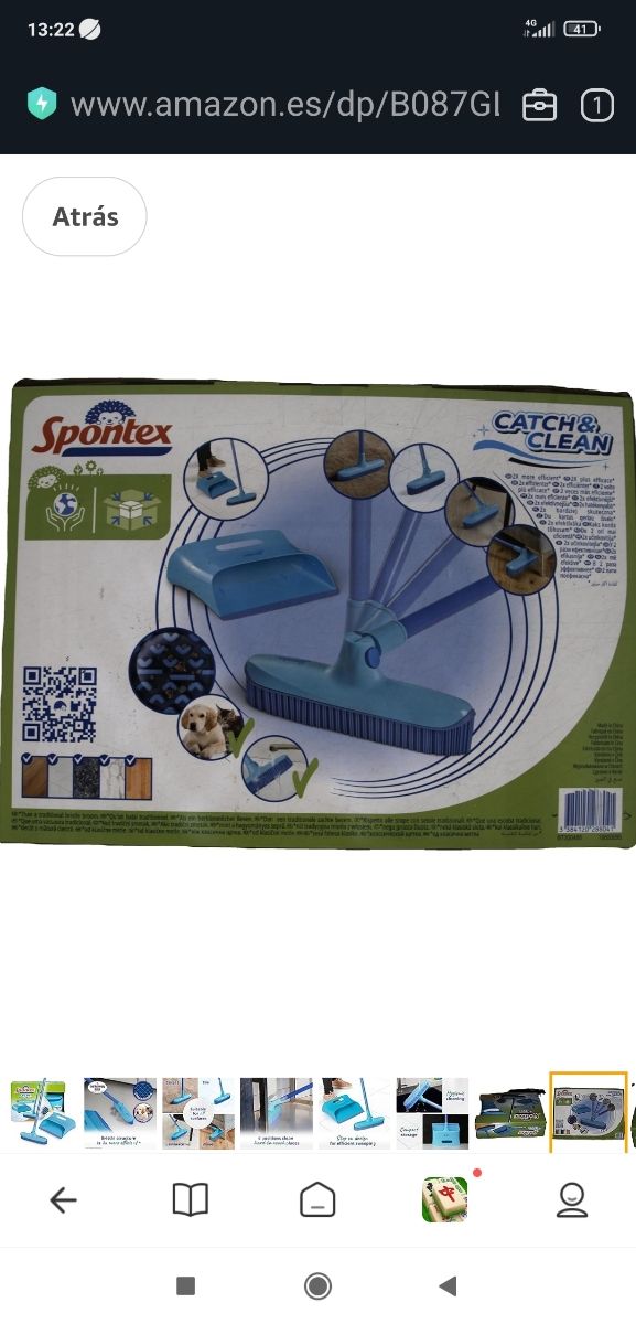 Escoba y recogedor de goma