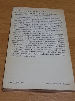 LIBRO LA SCOPERTA DELLE ORIGINI DELL'UOMO