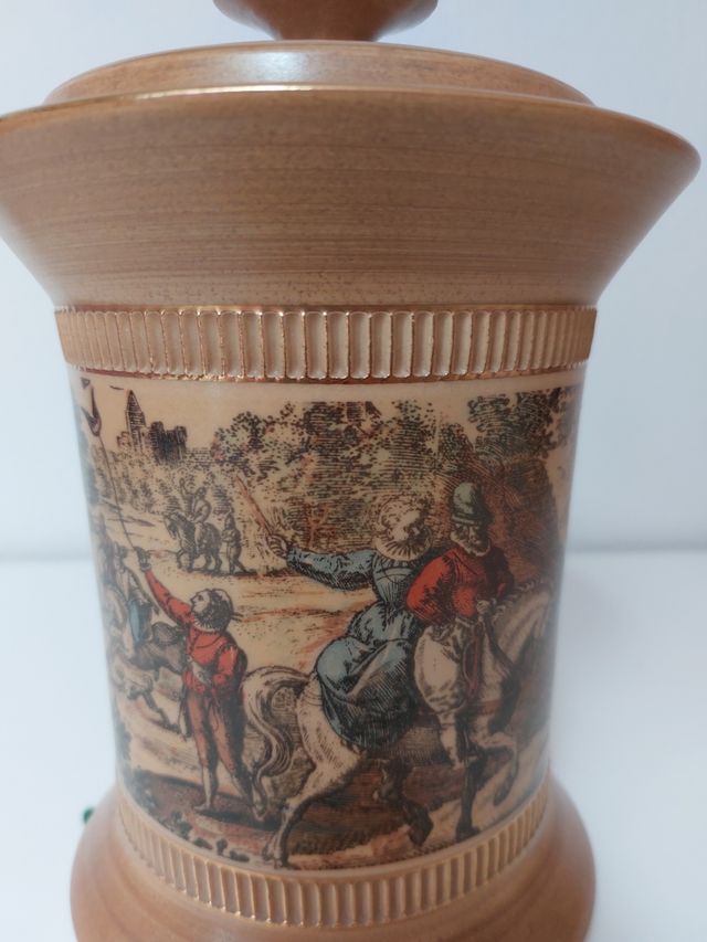 VASO E BISCOTTIERA CERAMICA VITTORIANA