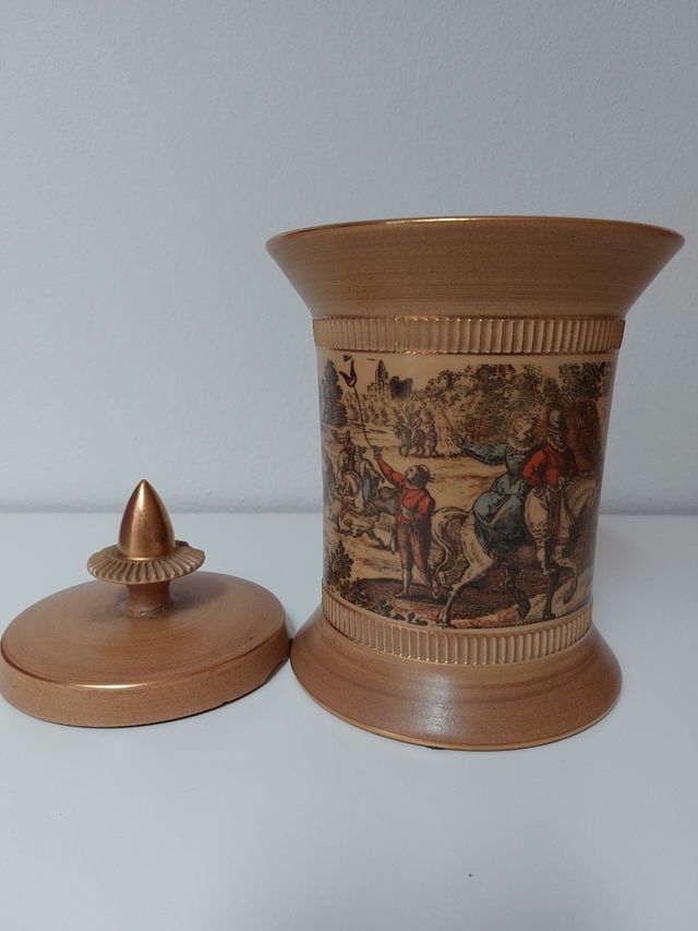 VASO E BISCOTTIERA CERAMICA VITTORIANA