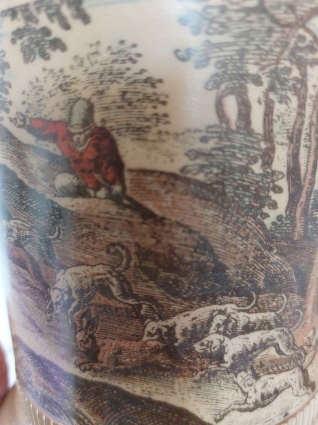 VASO E BISCOTTIERA CERAMICA VITTORIANA