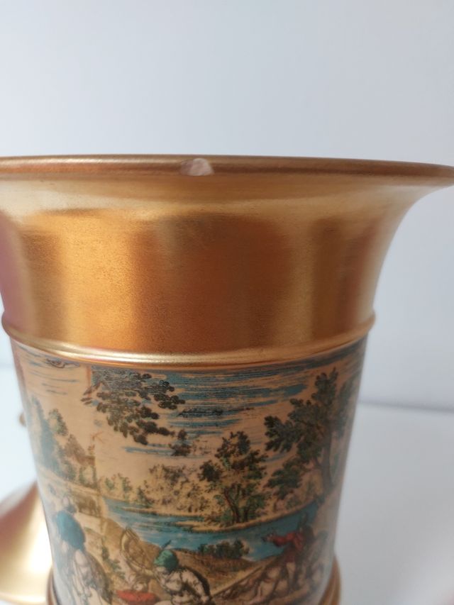 VASO E BISCOTTIERA CERAMICA VITTORIANA
