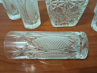 Set 6 bicchieri alti e bottiglia