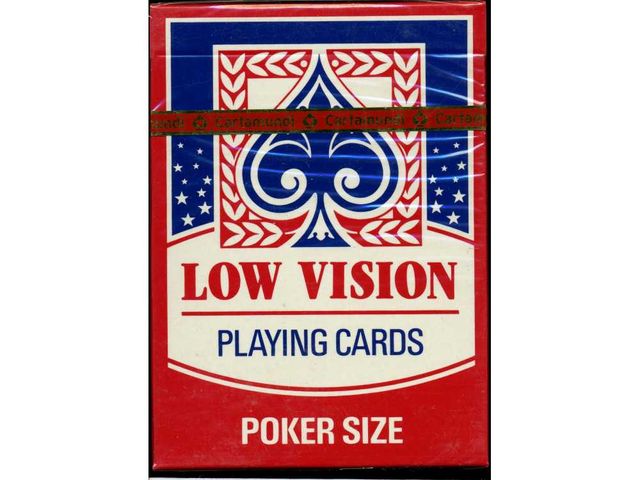 2 barajas Cartamundi Low Vision blue & red