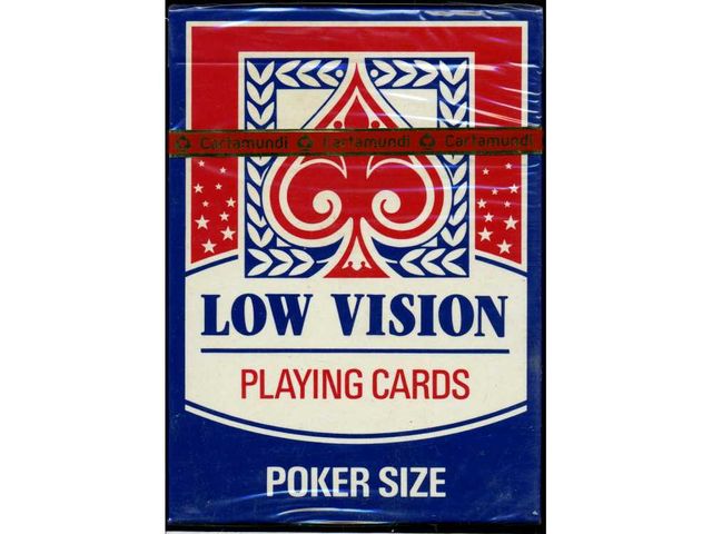 2 barajas Cartamundi Low Vision blue & red