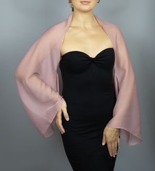 Chal bolero, mangas de chiffon color de malva