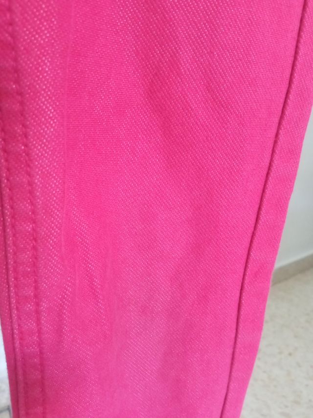 Pantalones elástico niña largos rosa t10