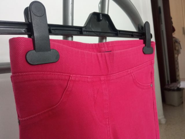 Pantalones elástico niña largos rosa t10
