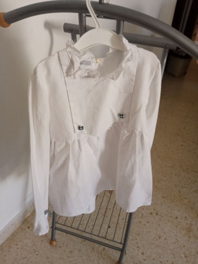 Camisa blanca vestir niña t10