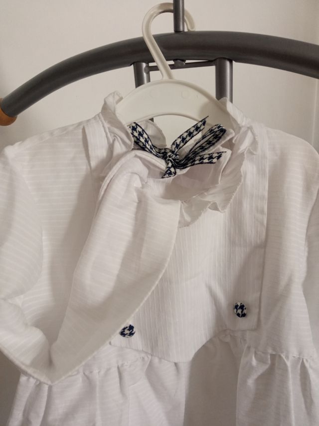 Camisa blanca vestir niña t10
