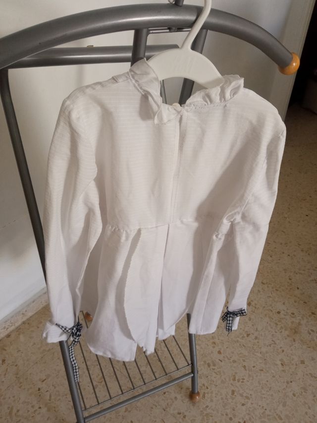 Camisa blanca vestir niña t10