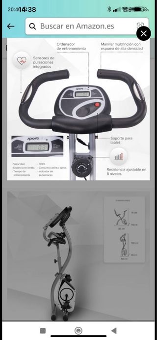 BICICLETA ESTÁTICA PLEGABLE