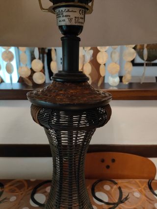 Lampada vintage con paralume in tessuto 