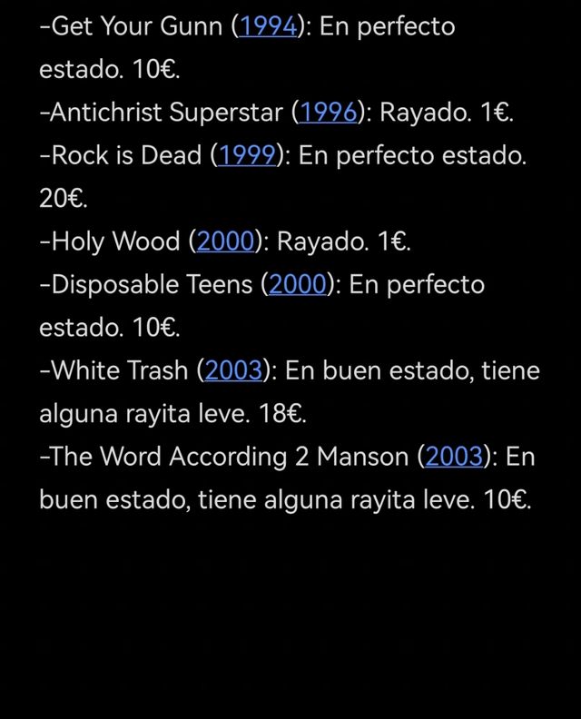 CDs de Marilyn Manson 