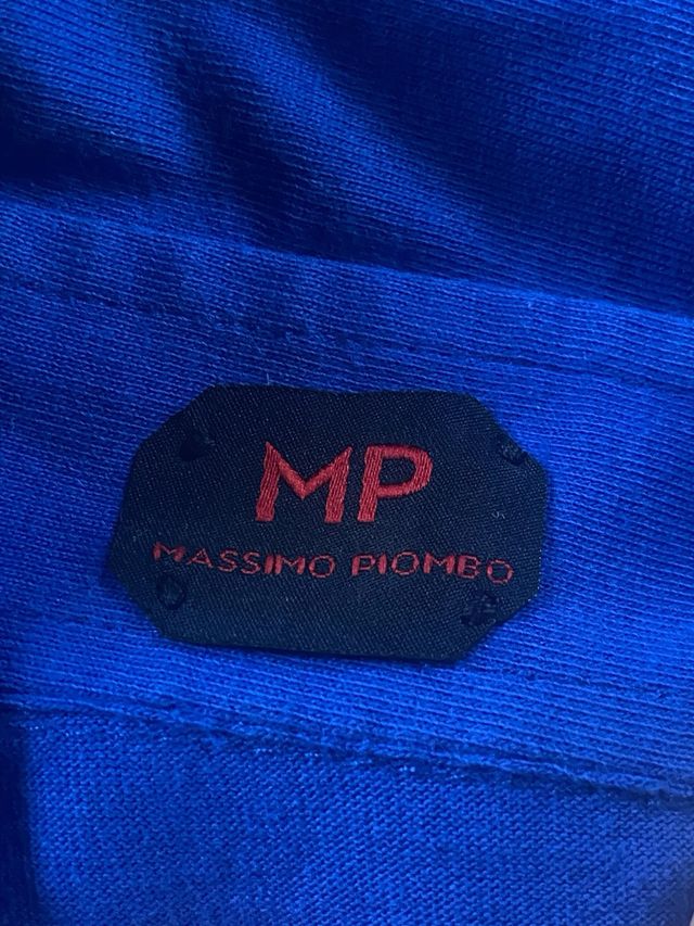 T-shirt polo blu Massimo Piombo