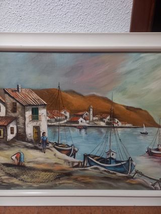 Cuadro grande orilla del mar