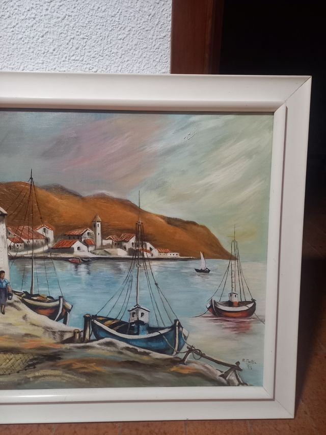 Cuadro grande orilla del mar