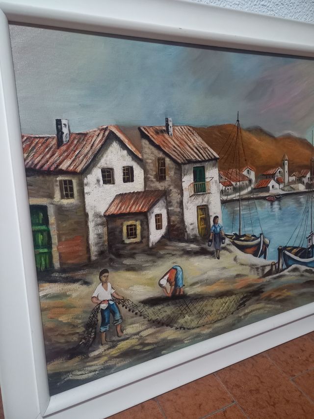 Cuadro grande orilla del mar