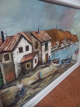 Cuadro grande orilla del mar