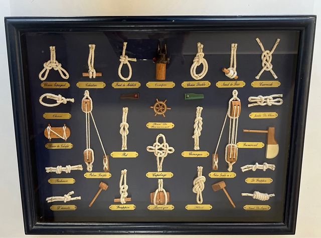 Cuadro nudos marineros, marco azul