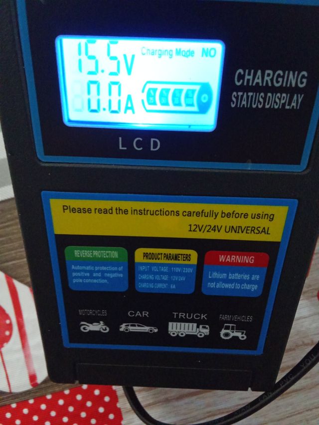 Cargador batería 12 y 24 v truck coche c