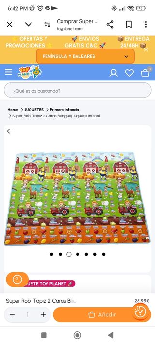 Alfombra bebés y niños 2 caras