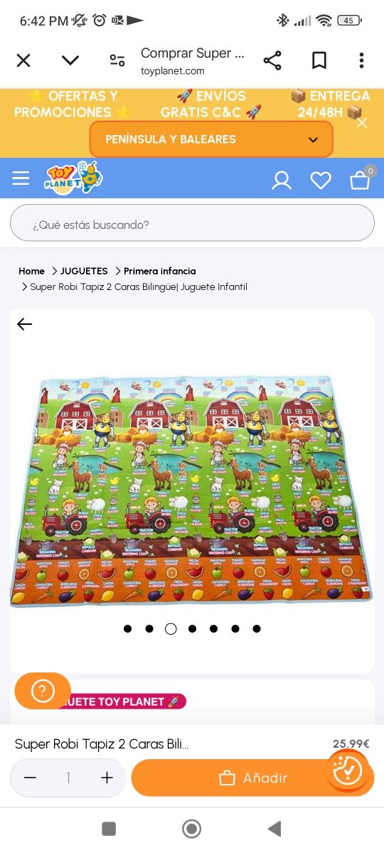 Alfombra bebés y niños 2 caras