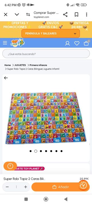 Alfombra bebés y niños 2 caras