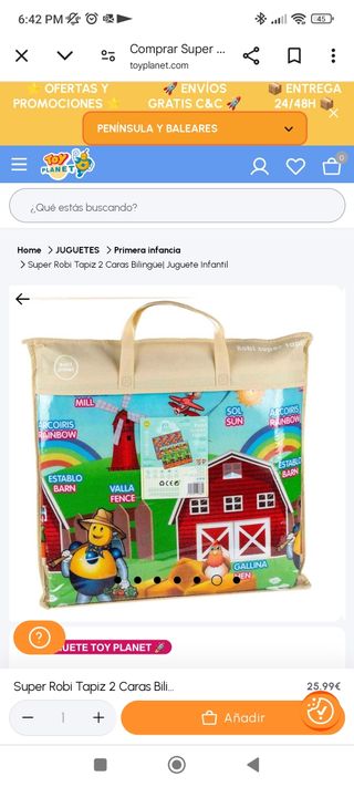 Alfombra bebés y niños 2 caras