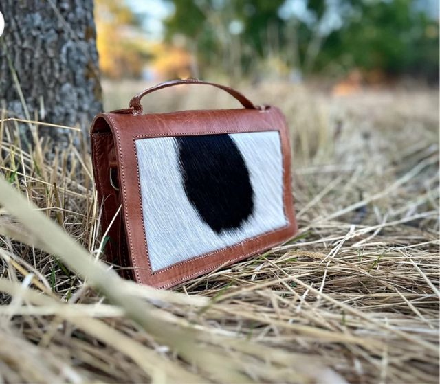 CARTERA DE MANO PARA MUJER DE PIEL Y PELO ANIMAL