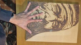Indiano d'america inciso nel legno