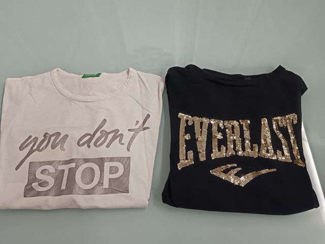 N. 2 MAGLIE 12 ANNI Benetton - Everlast