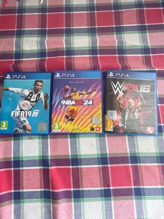 3 juegos Ps4
NBA 2K24
FIFA 19
WWE 2K16