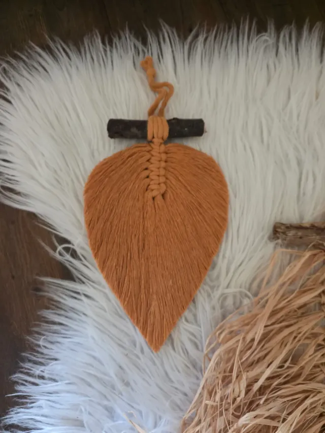 Macrame Arazzo raffia legno  Etnico Rustico Boho