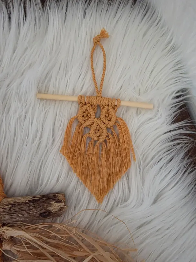 Macrame Arazzo raffia legno  Etnico Rustico Boho