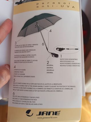 Sombrilla carrito bebé, de Jané