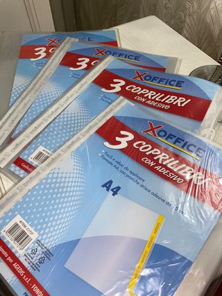 Lotto 12 coprilibri con adesivo foderine libri