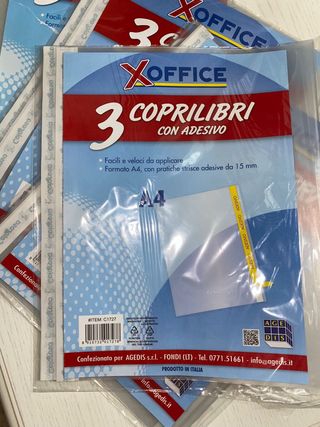 Lotto 12 coprilibri con adesivo foderine libri